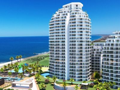 Novopostavené apartmány na pláži v Güzelyurt-Gaziveren Cyprus APM