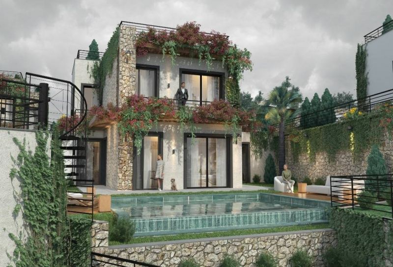 Nové vily vo výstavbe v pokojnej lokalite v Muğla - Bodrum APM - 2