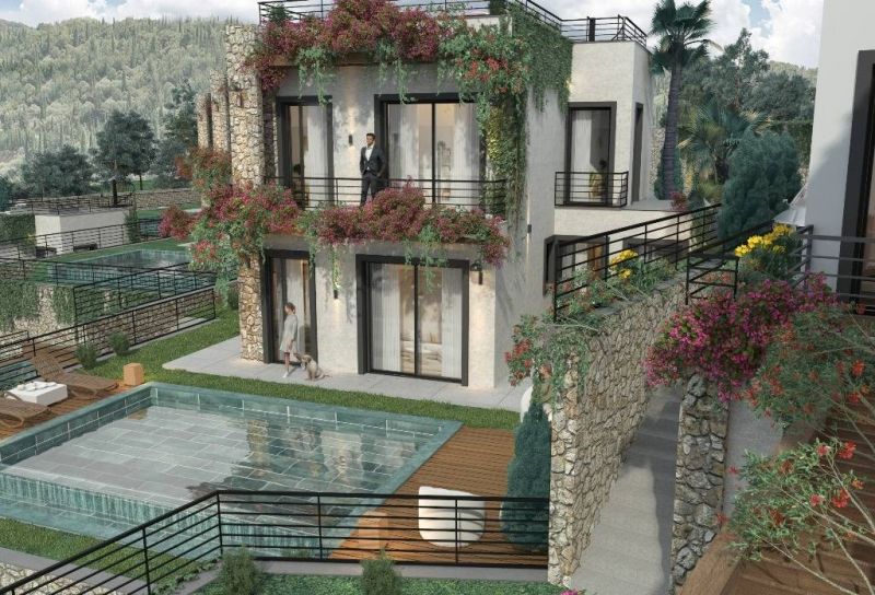 Nové vily vo výstavbe v pokojnej lokalite v Muğla - Bodrum APM - 1